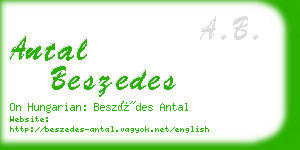 antal beszedes business card